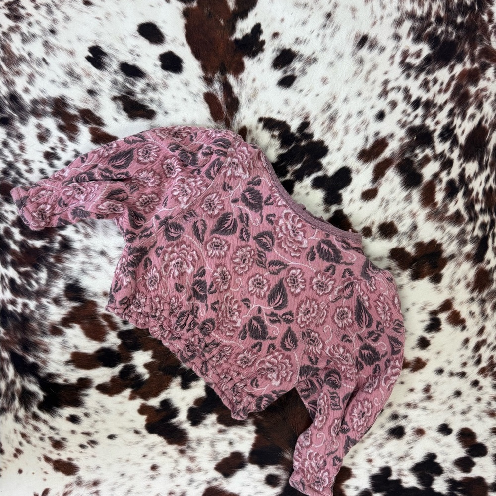 Free People “no ordinary top” Pink Floral Open-Back Crop Top Sz Small - Picture 4 of 9